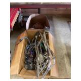 Straps, rope and cart