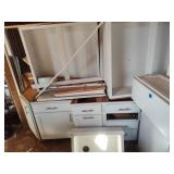 Cabinets, sink, fan and other