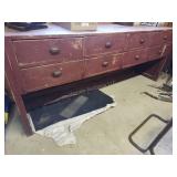 Wood drawer bench 87in long