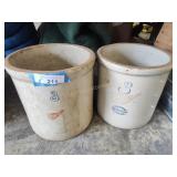 (2) 3 gal red wing crocks