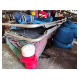 Cot, sleeping bags and other