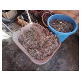 Wheelbarrow and pot