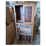 Shelf with cabinet, and unmatched cabinet