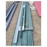 Lot of green tin siding up to 17ft 8in
