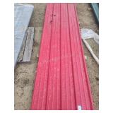 Lot of red tin siding 28 10ft sheets