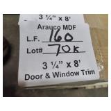 Arauco MDF door and window trim 3-1/4x8ft 160LF