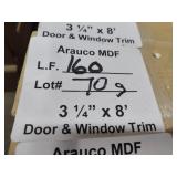 Arauco MDF door and window trim 3-1/4x8ft 160LF