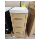 Fresca light oak side cabinet with top 12x18x26