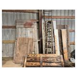 Barn doors and wooden ladders