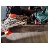 Chest of clothes, hats, gloves, other