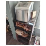 2 pc shelf with ice maker and other contents