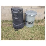 2 garbage cans