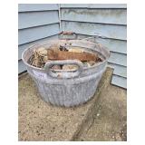 Metal pail with rocks