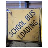 Wooden School Bus Loading sign