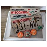 License plates and buttons