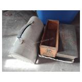 Lunch box, wafer tin and cheese box