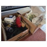 Beer cans, glasses and other items