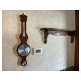 2 Items - Wall Shelf & Barometer