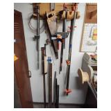 Clamps, squares and saws