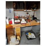 Lot of stained glass, tools and material