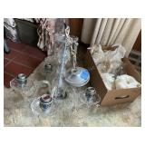 Glass Chandelier & Parts