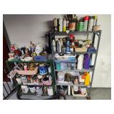 2 shelves and contents - paint and other