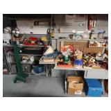 Contents of benches/walls in basement shop