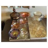 2 Flats Carnival Glass & Other