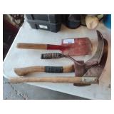 Scythes, hatchet and digger