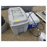 2 coolers, blow torch and anchor