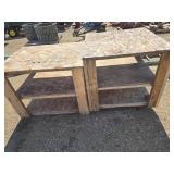 2 wooden work benches