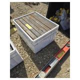 Crate of metal pipe