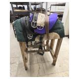 Saddle stand, blankets and harnesses