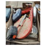 Tape measures, fish tape, chalk line