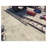 2 wood ladders
