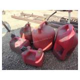 5 plastic gas cans