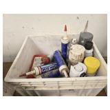 Assorted lubs, paint and caulk