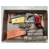 Chainsaw sharpener, chains, wedges