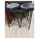 2 metal stools