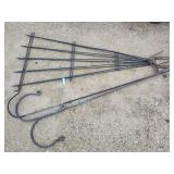 2 shepherd's hooks and 2 trellises