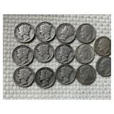 14 Silver Dimes - Pre-1965