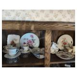 Assorted china dishes - 1 shelf