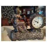 New Haven Clock Co. metal deco shelf clock