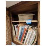 Cookbooks in cabinet