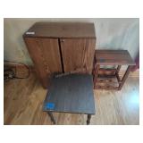 2 side tables and tape cabinet