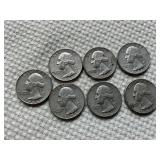 7 pre-1965 silver Quarters