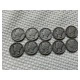 10 Mercury Silver Dimes
