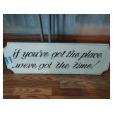 Painted wood sign 2 sided