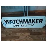 Watchmaker sign wood 2 sided
