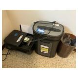3 Items - Printer, Shredder & Trash Can